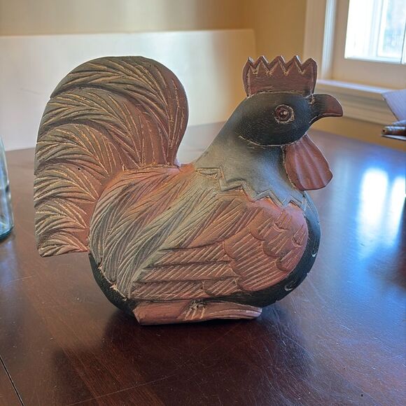 Other - Vintage Folk Art Wood Rooster Sculpture Chicken Carving